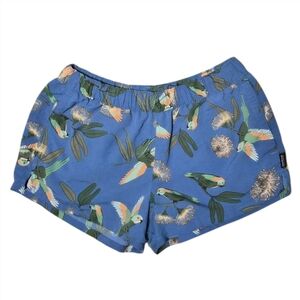 Patagonia Barely Baggies Shorts Parrots Swim Drawcord Elastic Waist Pockets sz S